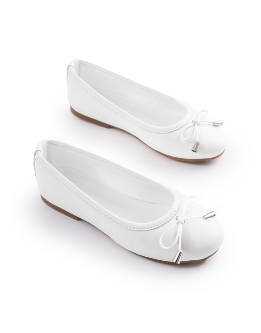 White Ballerina Flats for Kids