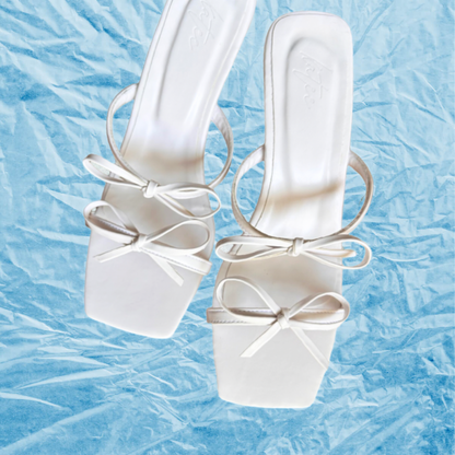 BALLESTA WHITE BOW SANDALS