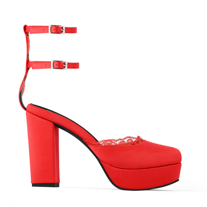 MISTICA RED PLATFORM HEELS