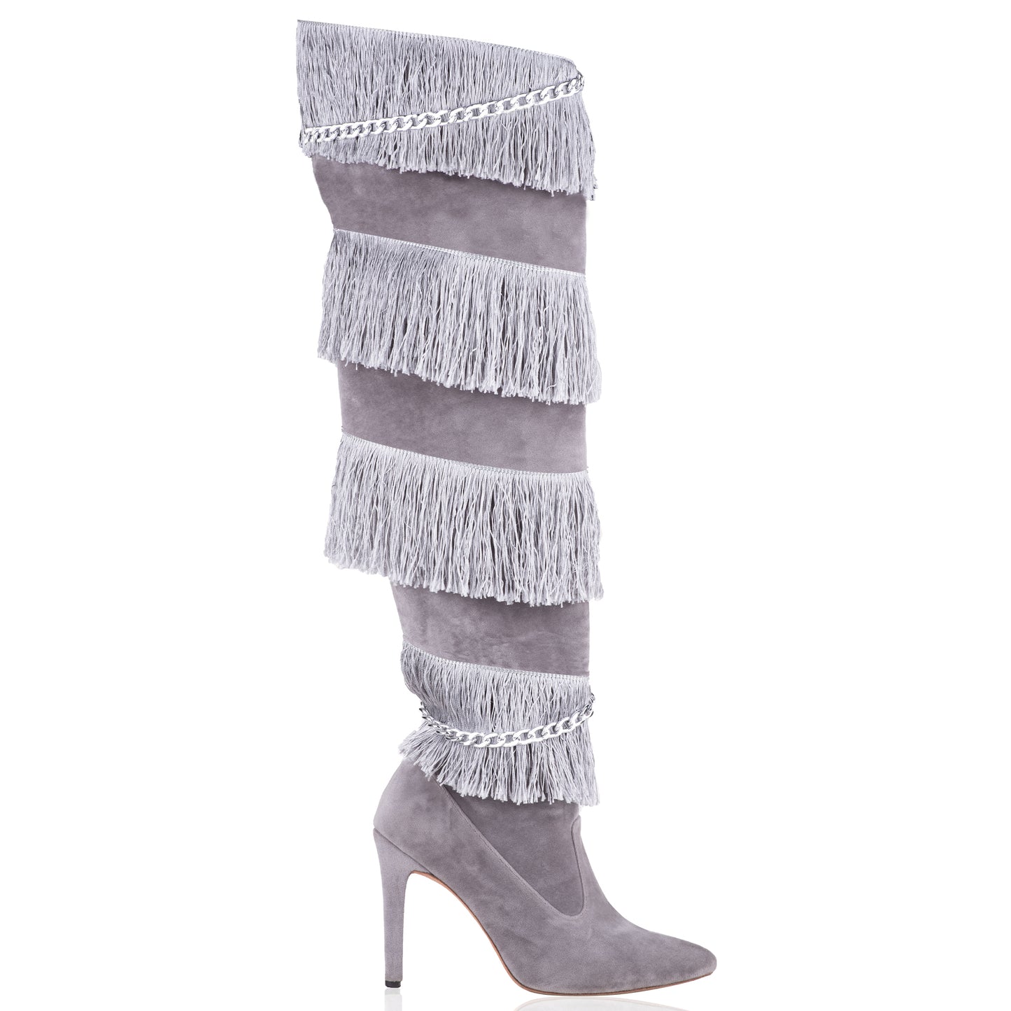 VELLOSSA GREY OVER-THE-KNEE BOOTS